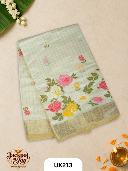 Chanderi Cross Stitch Saree