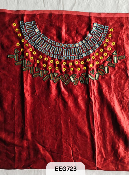 MASHRU MIRROR WORK UNSTITCHED BLOUSE  PIECE
