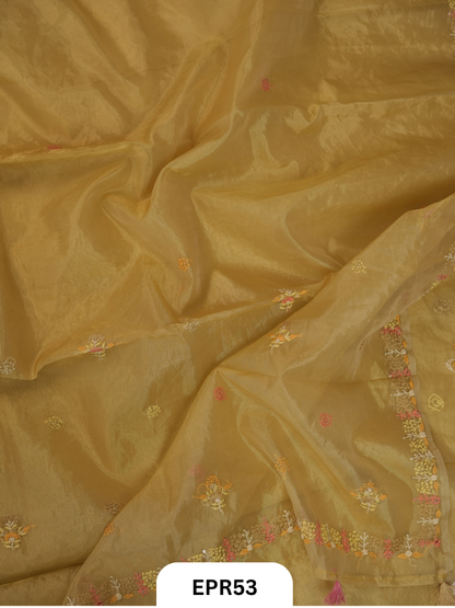 Semi Organza With Bullion Stitch Saree