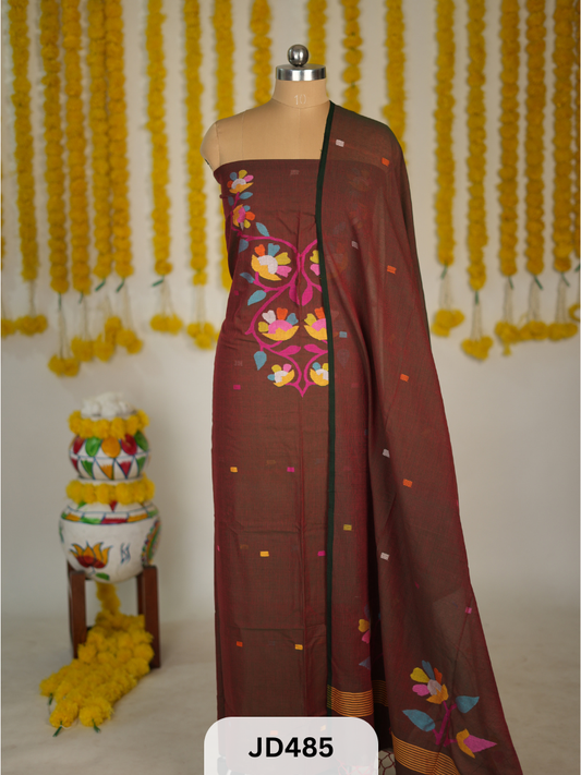 COTTON JAMDHANI TOP WITH DUPATTA