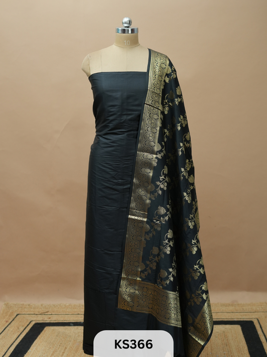 BANARASI SILK SALWAR  SUIT - 3PCS