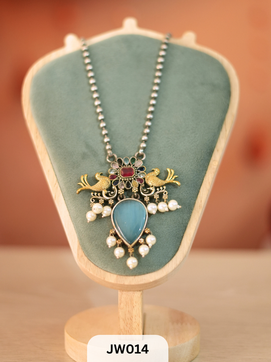 (Monalisa Necklace) Oxidised Neck Set  With Handmade