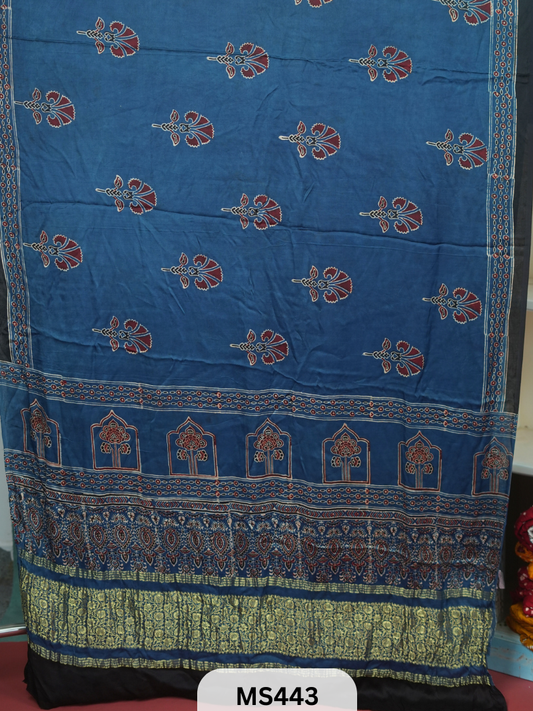 MODAL SILK DUPATTA WITH AJRAKH PRINT Travel Story Collectives