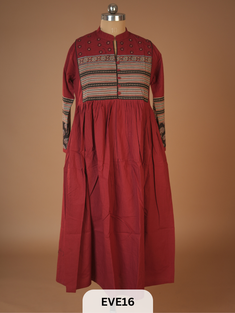 PURE COTTON KURTI WITH MIRROR WORK