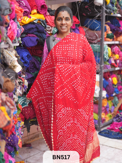 SEMI TISSUE WITH CHORAS DANI SAREE - LAGDI PATTA