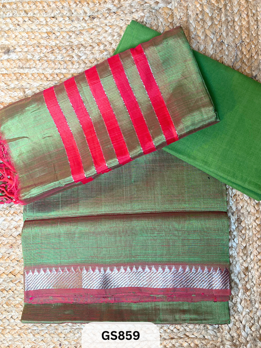 Pure Handloom Mangalgiri Pochampalli suit - 3piece