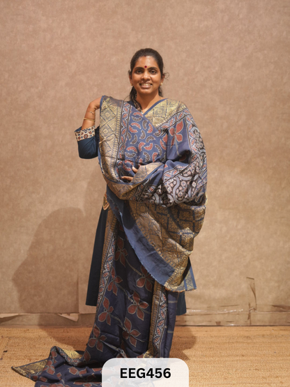 AJRAKH DOLA SILK SAREE