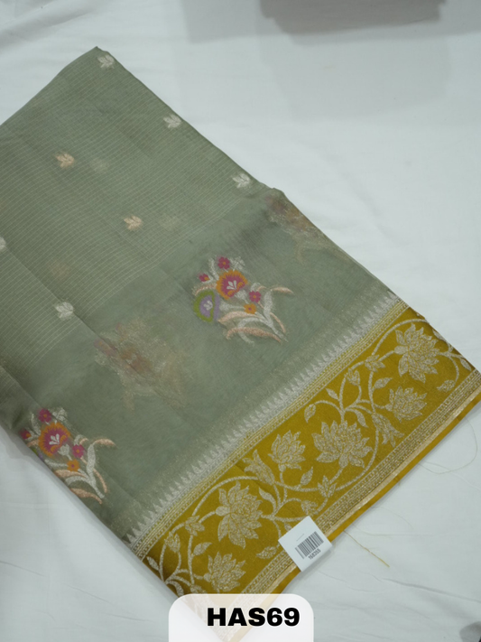 BANARAS KOTA SATIN PATTA BORDER SAREE