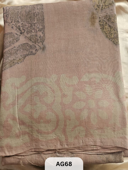 PURE GACHI TUSSAR WITH BATIK | SILK MARK | ECO-NATURAL PRINT