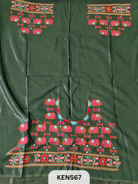MASHRUSILK HAND AARIWORK UNSTITCHED BLOUSEPIECE