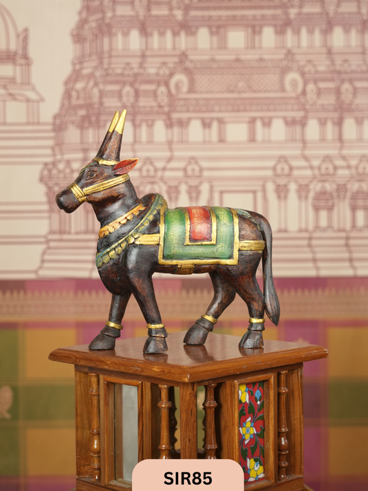 WOODEN NANDHI  - Height 13" INCH, WIDTH 13"INCH