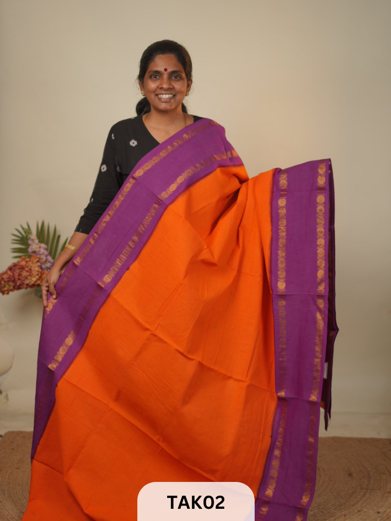 SUNGIDI HAND DRY - AUTHETIC MADURAI SUNGIDI HAND DYE SAREE