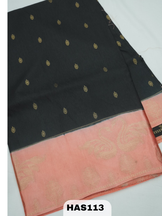 BANARAS RUSSIAN SATIN BODER SAREE
