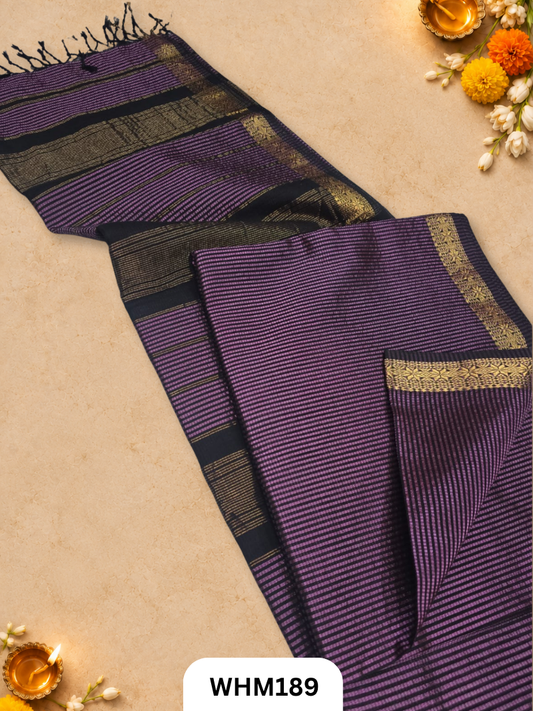 Pure Maheshwari Handloom Resham Checks Saree