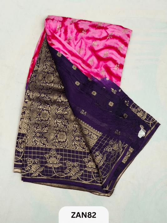 BANARASI SHIBORI WITH CHECKS BORDER SAREE