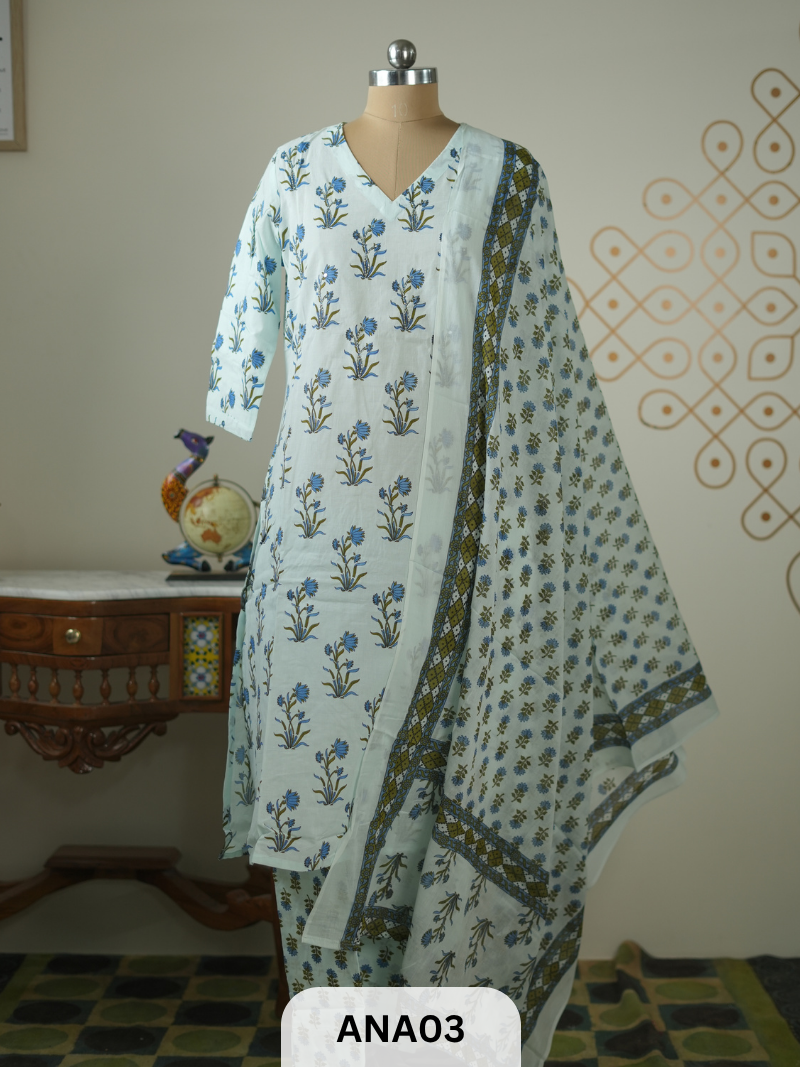 HANDBLOCK PRINT 3 PIECE SET