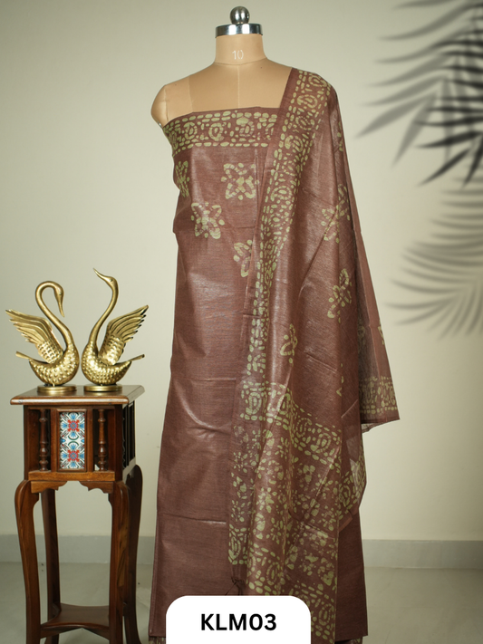 Semi Tussar Salwar Unstitched 3Pc Set