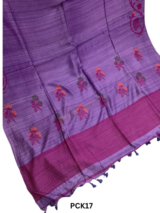 Pure Handloom Matka Handweaving Jamdani Motifs  Saree