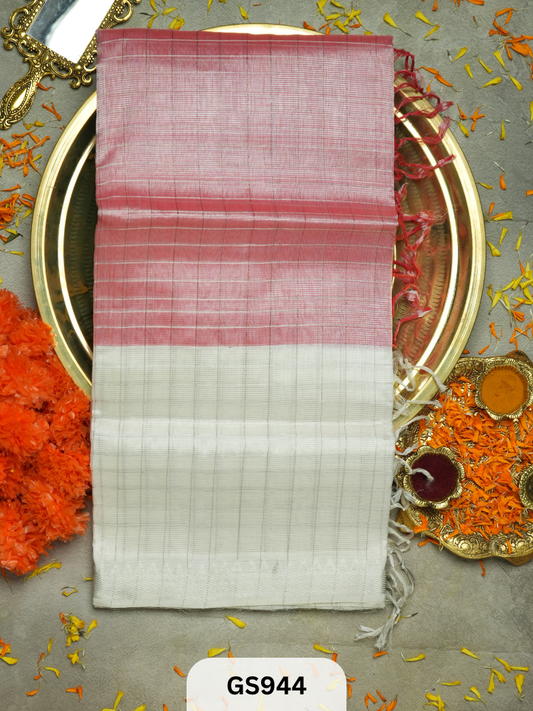 Mangalgiri Pattu 50/50 zari check saree