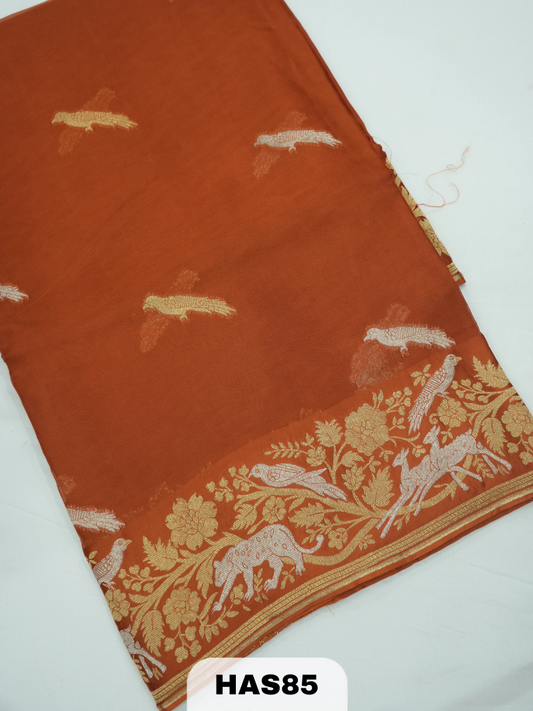 BANARAS MASHRU SATIN BORDER SAREE