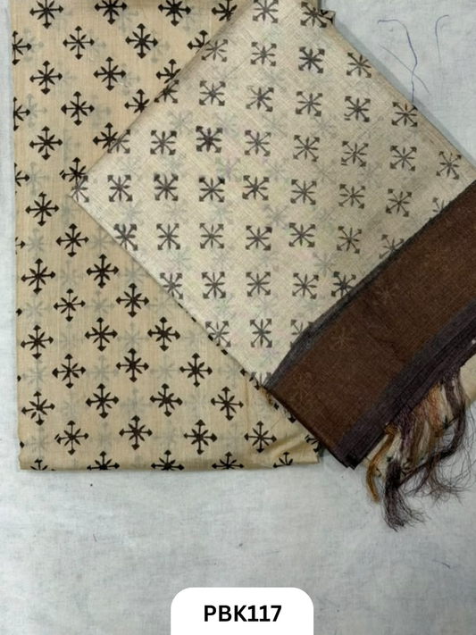Pure Tussar Silk Salwar 2pc Top 2.5 + Duppatta 2.5  44 width