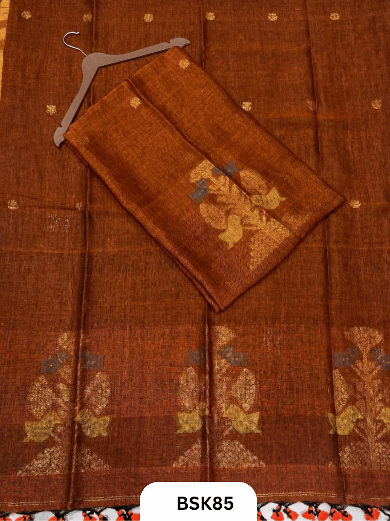 Pure Handloom Linen Salwar Suit with Jamdani and Meenakari weave  Top 2.7 mtr  Duppata Rs 2.5mtr