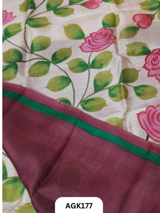 Murshidabad Silk 4Ply Hand Printing Work