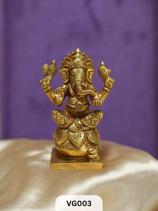 HANDCRAFTED BRASS GANESHA STATUE