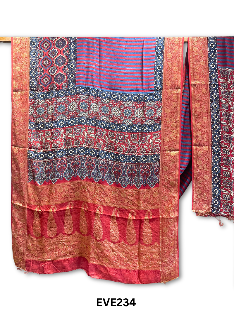 Dola Silk Ajrakh Saree