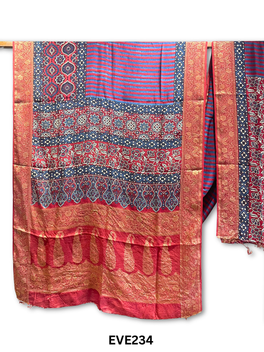 Dola Silk Ajrakh Saree