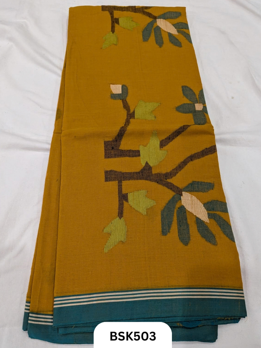 Handloom Pure Mul Cotton With Jamdhani Weave Saree