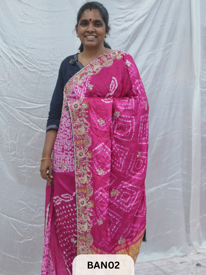 SHIBORI BANDHANI DESIGNER WORK SAREE