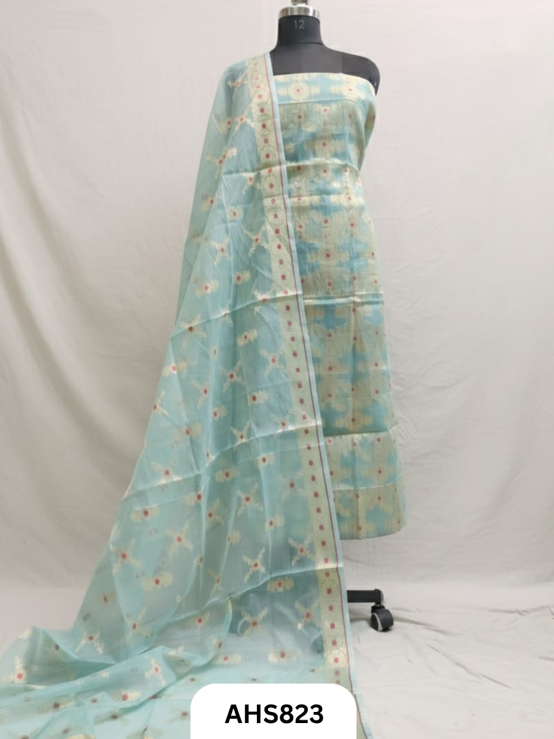 Kota Doria Weaving Dress Material  - Top and Duptta 2.5mtr