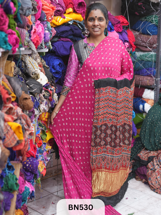 MODAL GAJI - AJRAKH BANDHINI SAREE