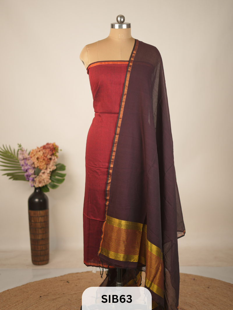 PURE MULCOTTON SALWAR SUIT - HANDLOOM