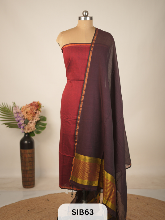 PURE MULCOTTON SALWAR SUIT - HANDLOOM