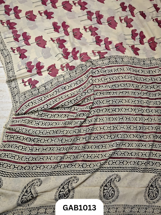 Premium Hand Block Printed Georgette Sarees with Blouse