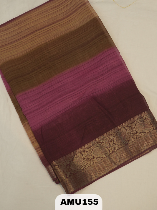 BANARAS RUSSIAN SILK SAREE WITH PRINTED
