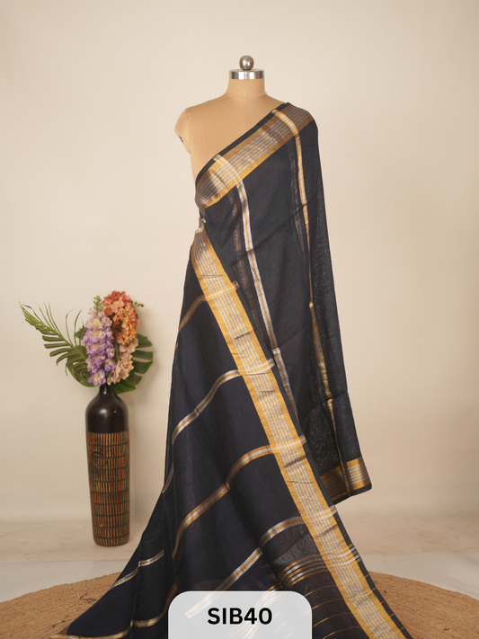 PURE JAYASHREE LINEN WITH COTTON SAREE - HANDLOOM