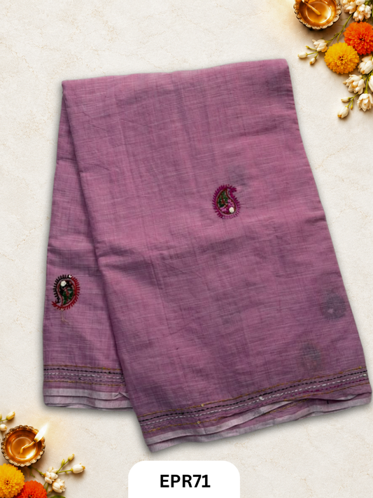 Linen With Embroidery Lambani Saree