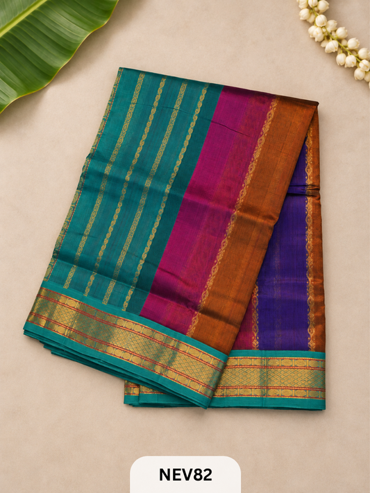 Korvai Border Multi Color Stripe