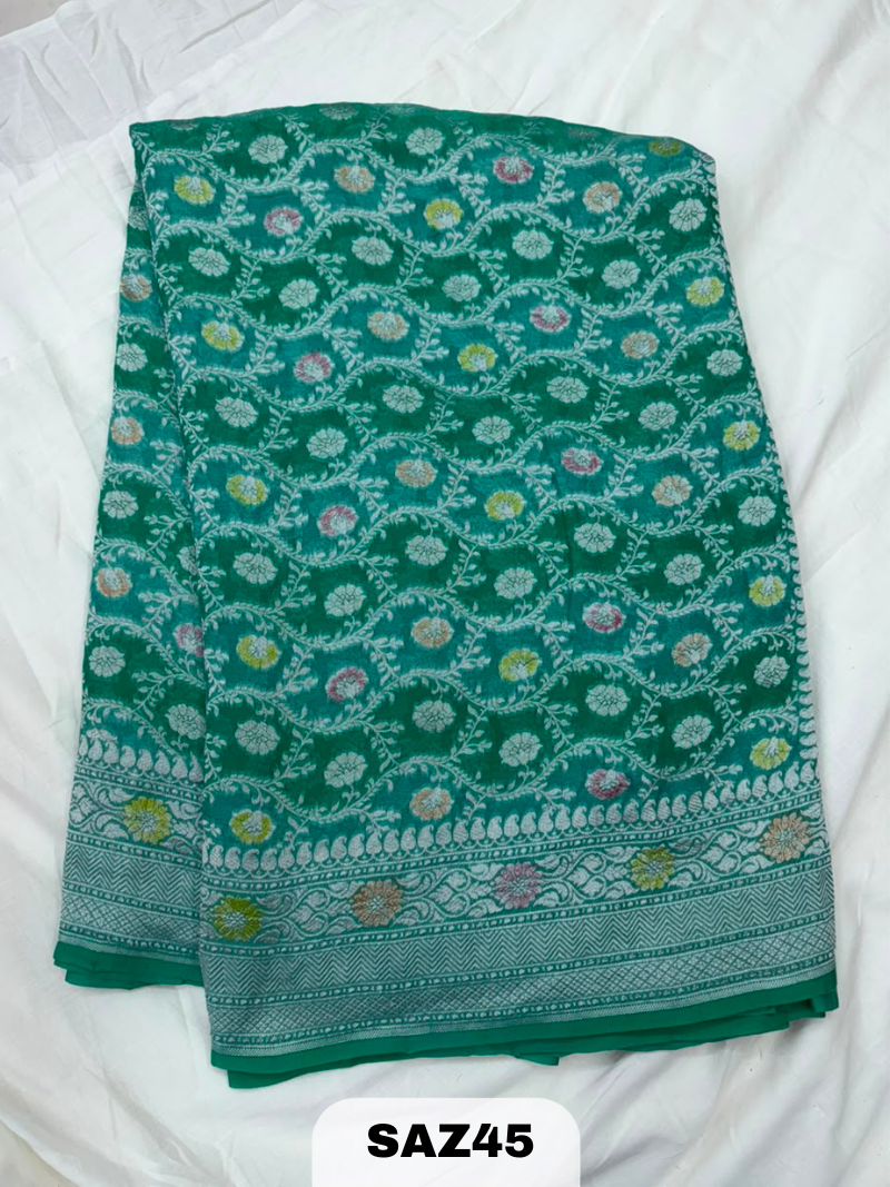 BANARAS PURE KHADI GEORGETTE WITH RANGKAAT SAREE