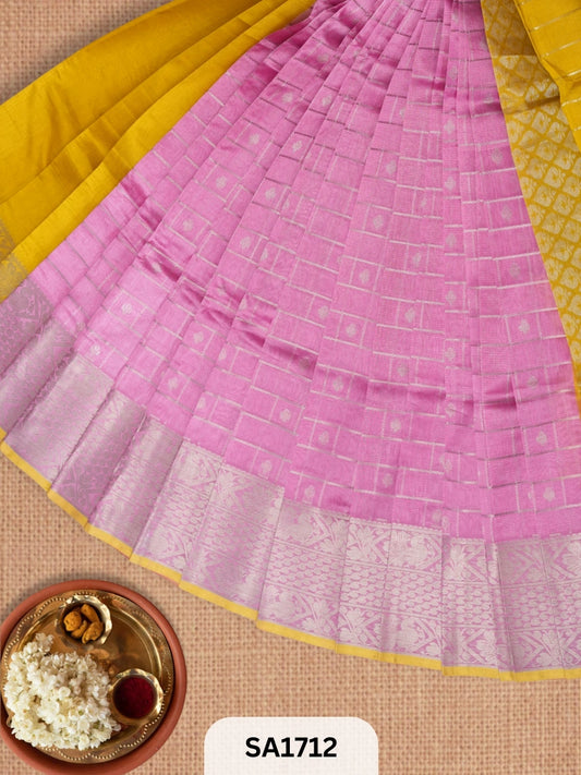 PURE HANDLOOM MANGALGIRI SAREE | BUTTA PALLU