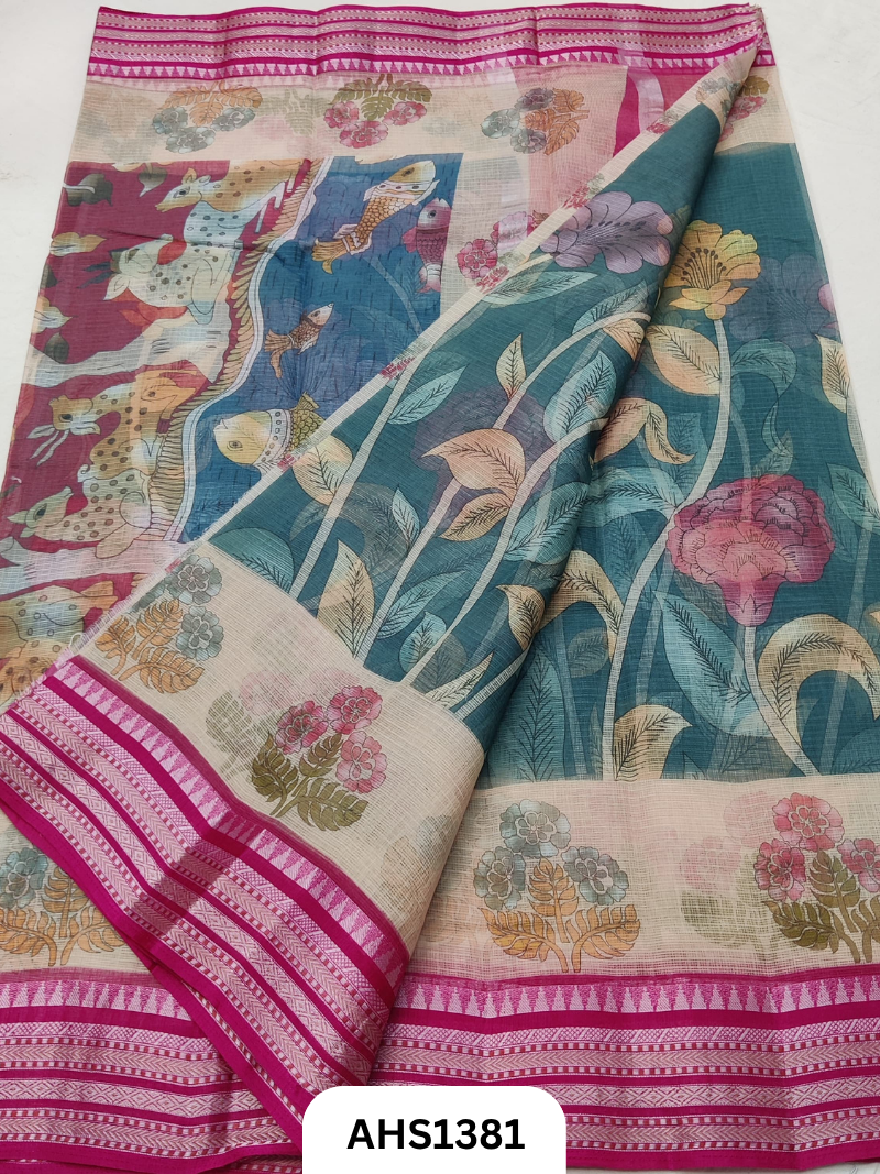 Pure Kota Cotton Digital Print Saree