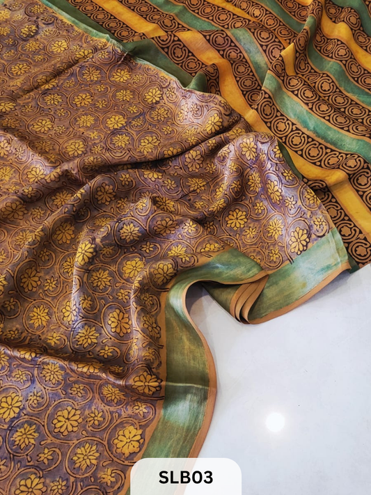 NASPHAL AJRAKH VANASPATHI MODAL HANDBLOCK PRINT SAREE