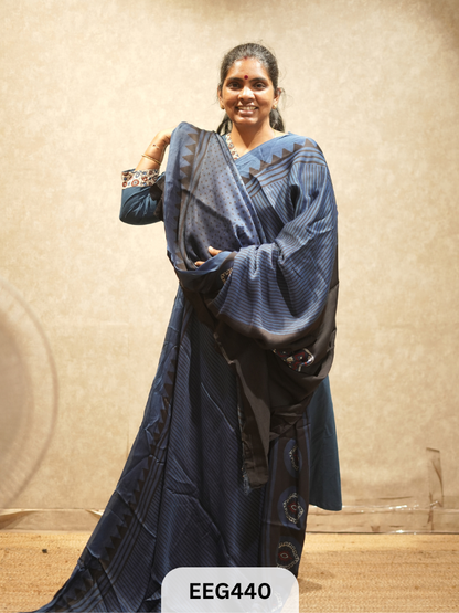 AJRAKH MODAL SAREE- RETRO