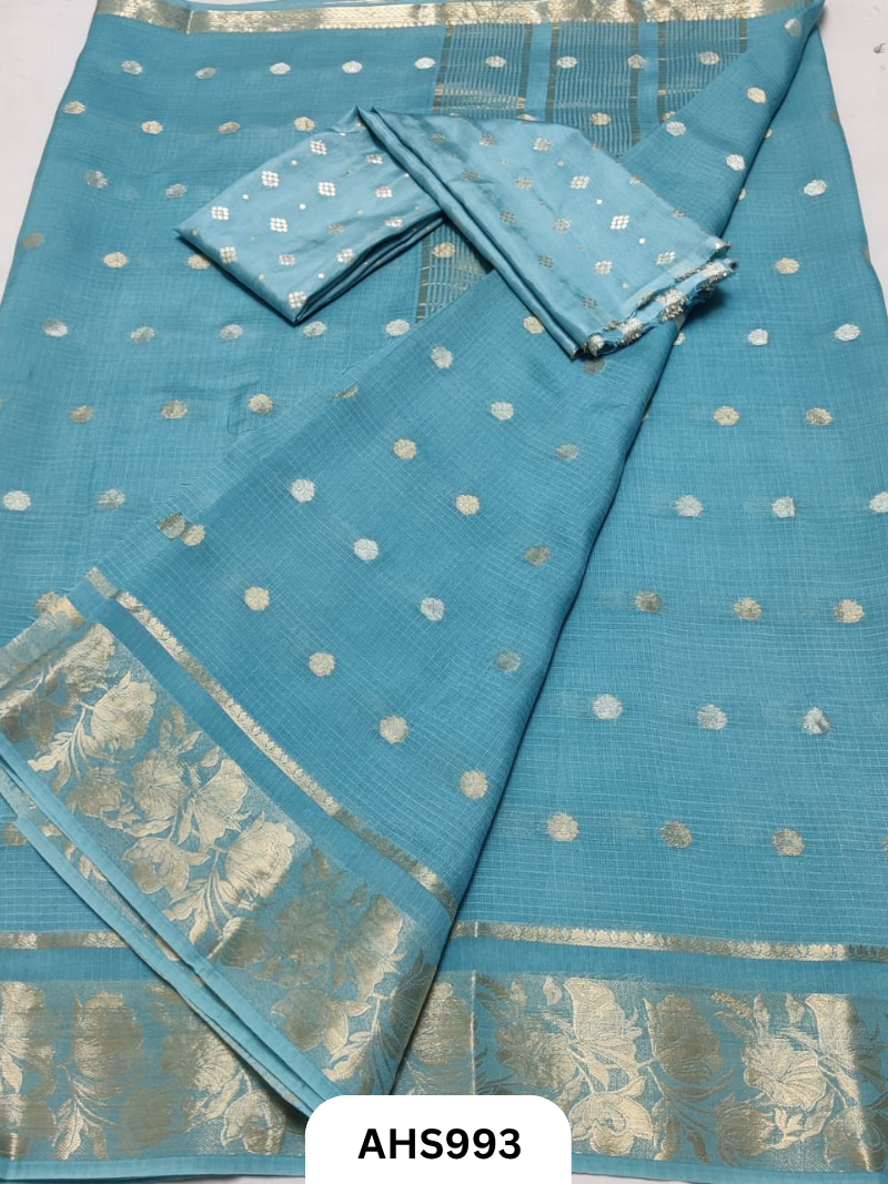 Soft Silk Kota Weaving Saree With Blouse