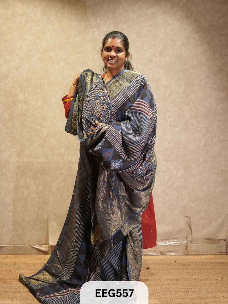 AJRAKH DOLA SILK SAREE
