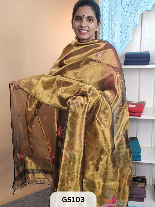 Handloom Tissue Suit with Paithani pallu dupatta