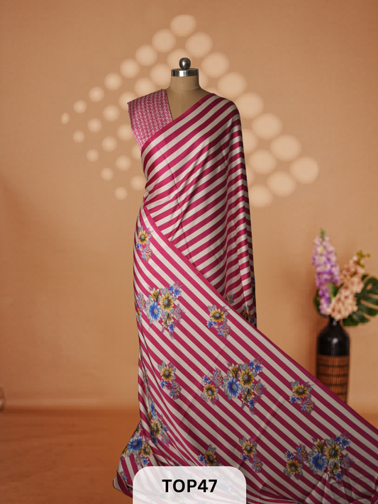 AJRAKH SATIN CREPE SAREE